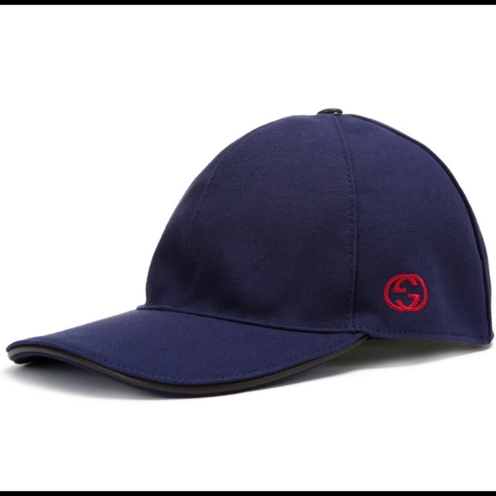 Gucci GG Baseball Hat in Navy Blue brand new unisex
